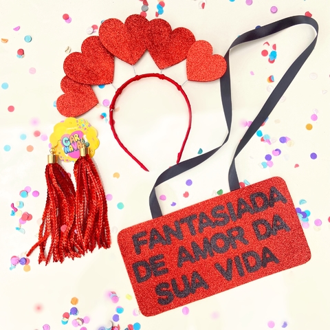 Kit AMOR DA SUA VIDA (tiara + plaquinha)