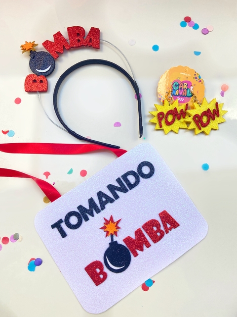 Kit casal BOMBA (tiara + plaquinha)