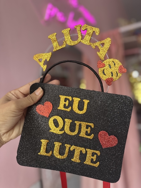 Kit casal EU QUE LUTE (tiara + plaquinha) - comprar online