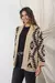 SACO CARDIGAN LENA - BEIGE/NEGRO - BOÊM 