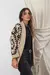 SACO CARDIGAN LENA - BEIGE/NEGRO en internet