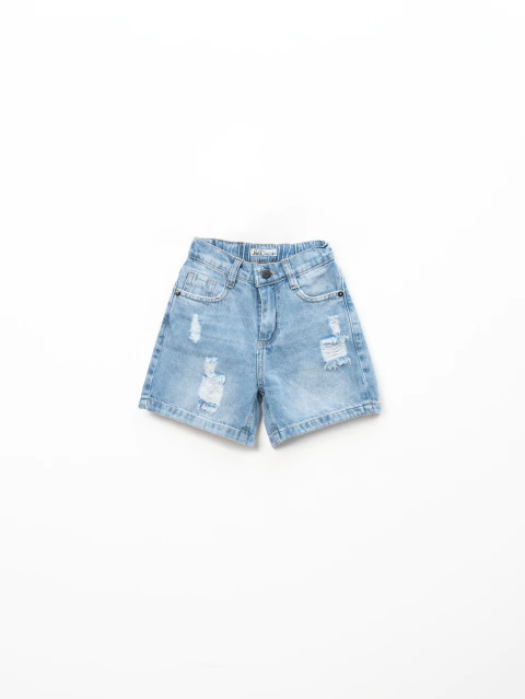 10070 BERMUDA C/ELASTICO Y CORDON - DENIM RIGIDO