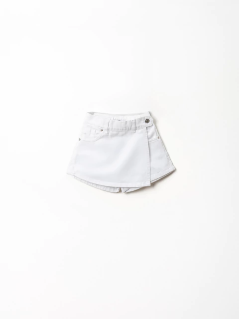 11554 SHORT POLLERA BLANCO - DENIM RIGIDO - comprar online