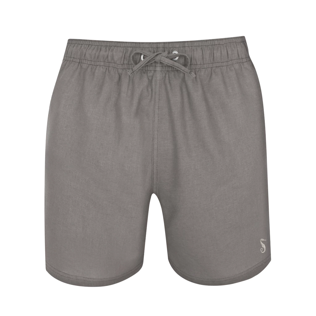 Shorts Linho Long Cinza