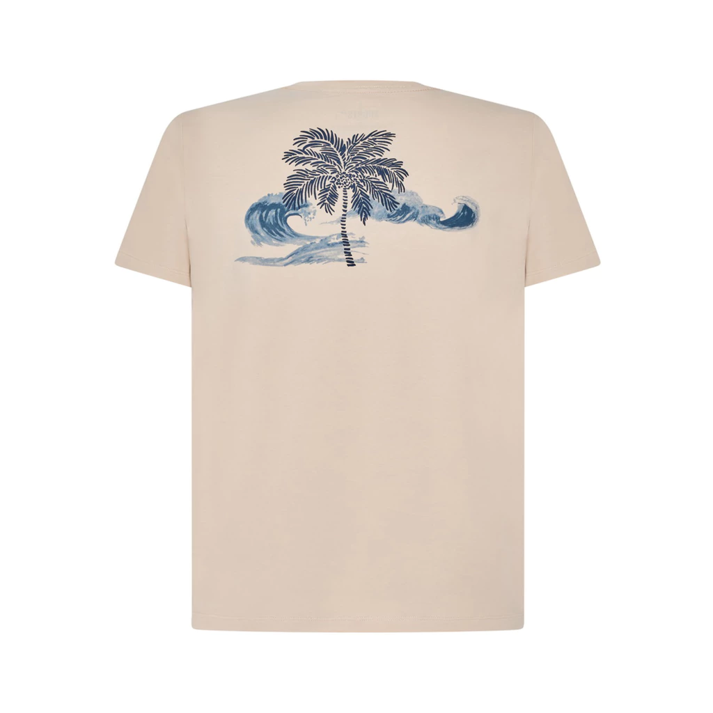Camiseta Fio Egipcio Areia Estampada Coqueiro Ondas