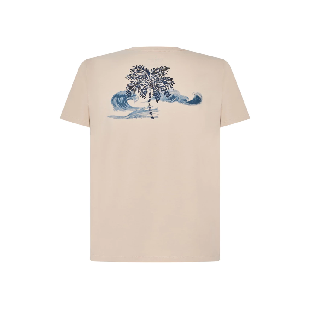 Camiseta Fio Egipcio Areia Estampada Coqueiro Ondas