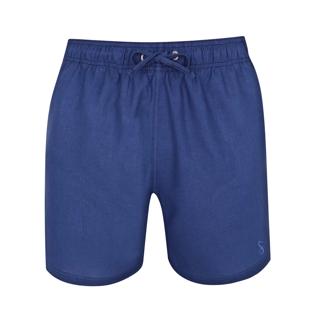 Shorts Linho Long Azul Jeans