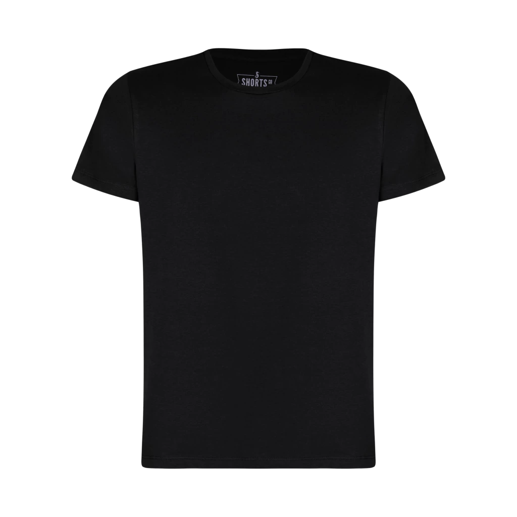 Camiseta Gola Careca Fio Egípcio Preto