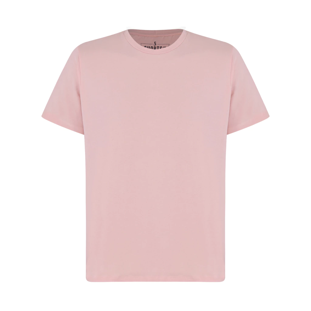 Camiseta Gola Careca Fio Egípcio Rosa Nude