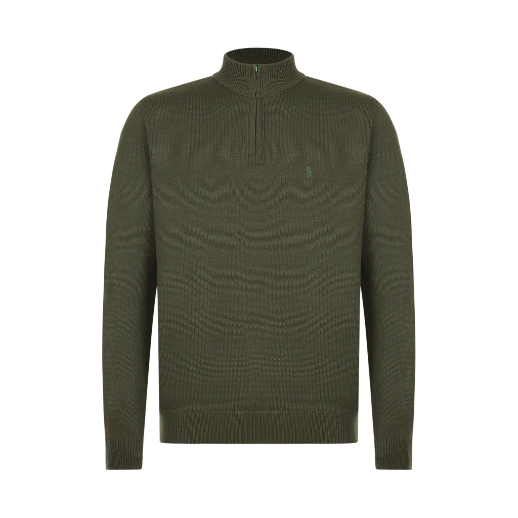 TRICOT MEIO ZIPER VERDE MUSGO