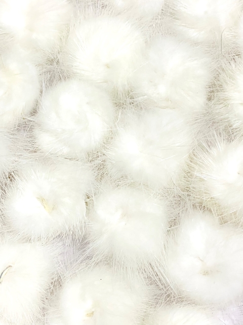 Pompom pelinho 3cm (Branco) - 2 unidades