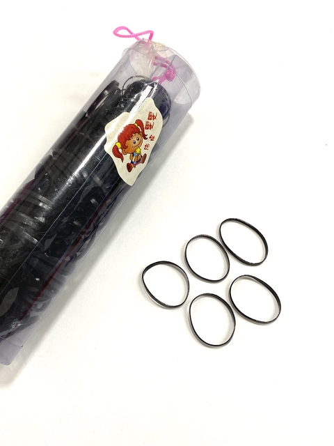 Elástico de silicone p/cabelo - 1 tubo cor preto