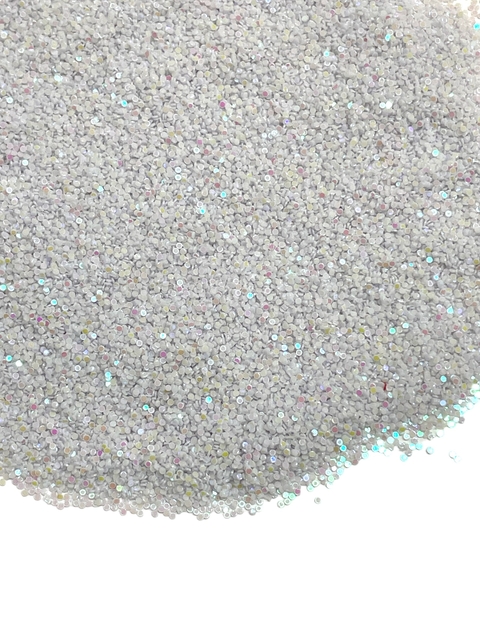 Lantejoula gliter branco 1mm - 15g