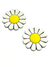 Aplique flor margarida branco/amarelo Brasil 4cm emborrachado - 2 unidades - comprar online