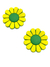 Aplique flor margarida amarelo/verde Brasil 4cm emborrachado - 2 unidades
