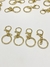 Argola dourada para chaveiro com fecho - 1 unidade
