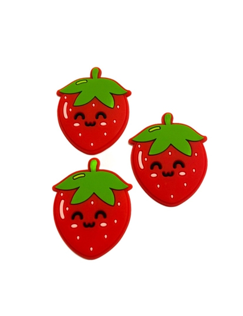 Aplique Morango smile emborrachado - 2 unidades