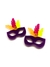 Aplique máscara de carnaval 44x33mm acrílico roxo- 1 unidade