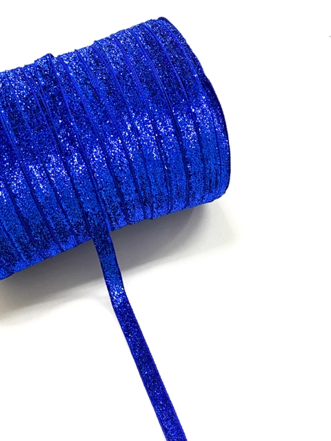 Fita lurex esponjada Azul royal 10mm - 3 metros