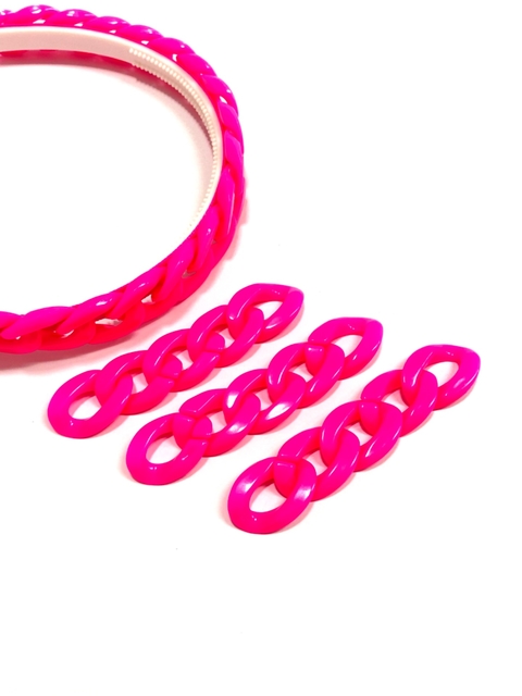 Corrente/Elo leitoso Rosa neon - 20g (Aproximadamente 29 elos)