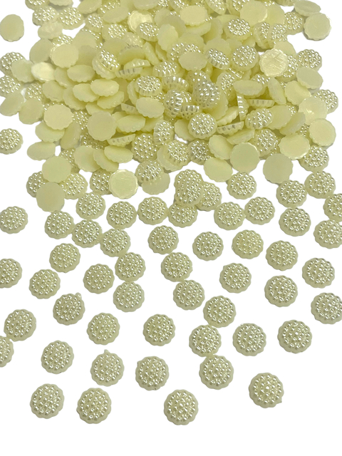 Meia pérola craquelada marfim 9mm - 20g