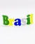 Aplique nome Brasil curvo acrílico 11,5x4,3cm - 1 unidade