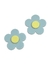 Aplique flor acrílico azul bebê 4cm - 2 unidades