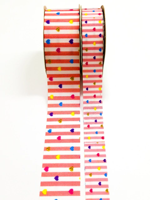 Fita estampa Listras com corações Artfitas - 5 metros