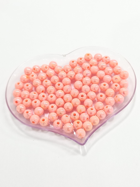 Pérolas irisadas 8mm 20g (Salmão)