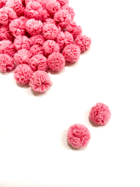 Pompom tule 15mm Rosa 10 - unidades