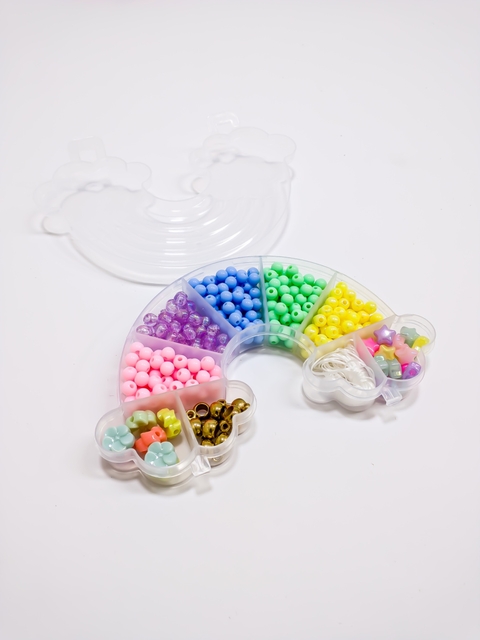 Kit prático p/ pulseira arco-íris - produtos variados 10x15,5