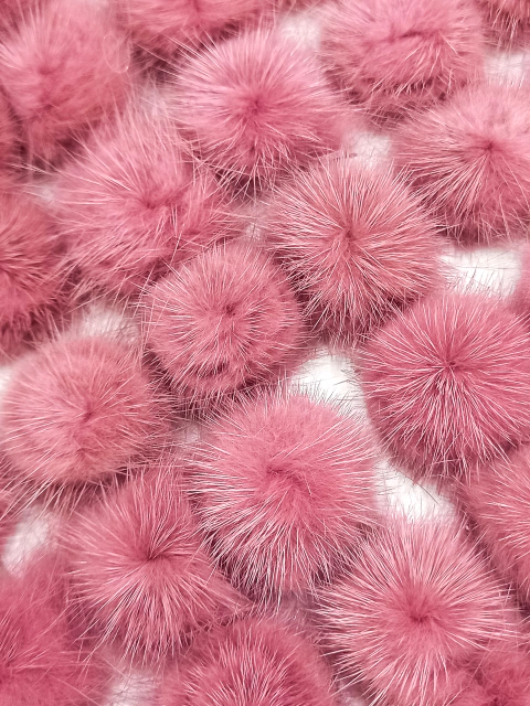 Pompom pelinho 3cm (Rosa chá) - 2 unidades