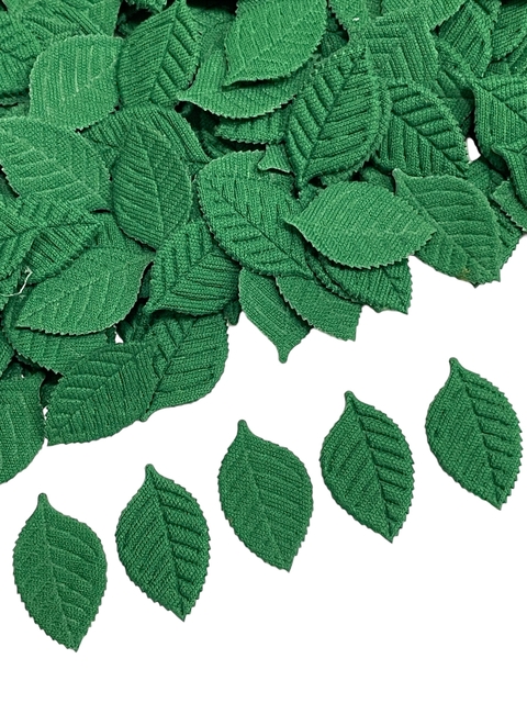 Aplique folha verde bandeira de tecido - 25 unidades