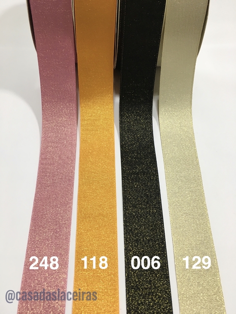 Fitas sanding com glitter dourado 38mm