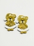 Aplique Natal Urso com estrela dourado acrílico - 1 unidade