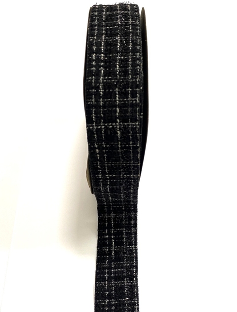 Fita Tweed Preto 38mm - 1 metro