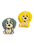 Entremeio cachorrinho amarelo/cinza emborrachado - 2 unidades
