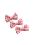 Aplique laço xadrez 28x16mm (Rosa claro) - 5 unidades