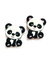 Entremeio panda com orelhinha rosa/cinza - 2 unidades