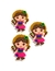 Aplique junino menina vestido rosa neon emborrachado - 2 unidades