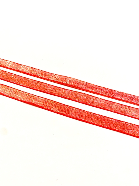 Fita lurex 10mm Laranja neon - 3 metros