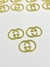Aplique Gucci grife dourado acrílico - 2 unidades