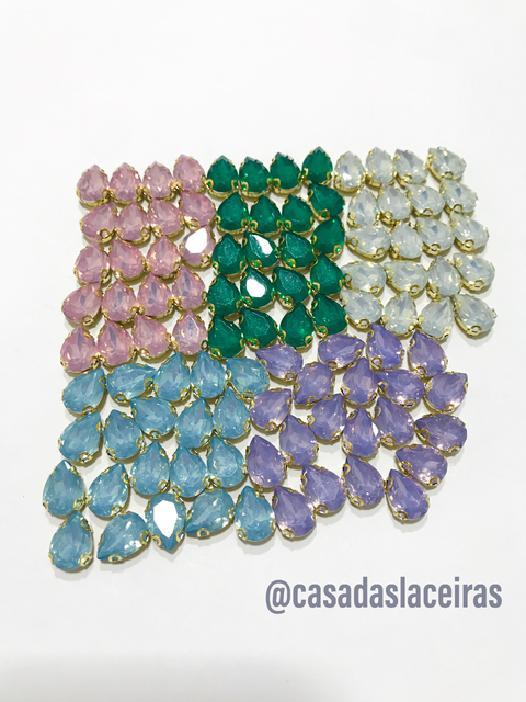 Pedra gota acrílico 10x14mm 10 unidades