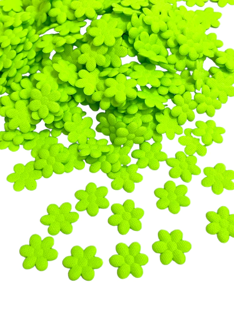 Aplique mini flor prensada verde neon -3g (Ap +/- 50 Uni)