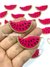 Aplique Melância rosa glitter acrílico 2 unidades