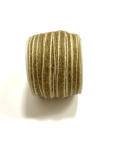 Fita Juta borda branca 0,6cm - 2 metros