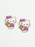 Aplique Hello Kitty vestido lilás com urso acrílico - 2 unidades
