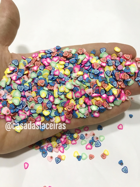 Granulado coração com estampa de frutas 10g