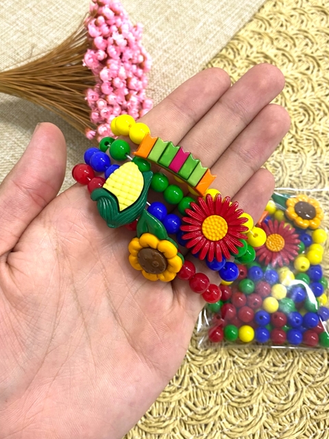 Kit Pulseiras Juninas Cores vivas Vermelha/Amarela/Verde/Azul