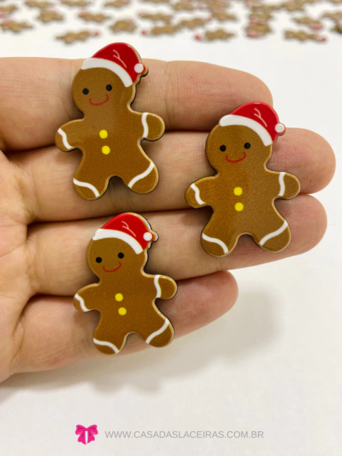 Aplique biscoito natalino acrílico 2 unidades